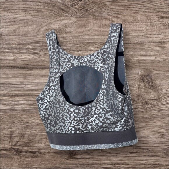 Mono B Metallic Leopard Print Athletic Sports Bra *See photo # 6* - Picture 2 of 6